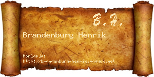 Brandenburg Henrik névjegykártya